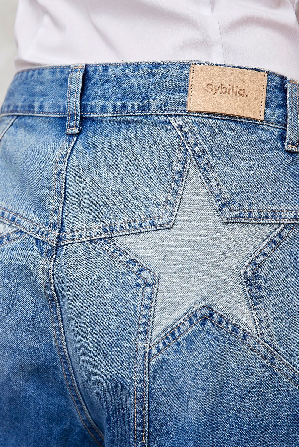 SYBILLA - Jeans Baggy Tiro Medio Mujer Sybilla
