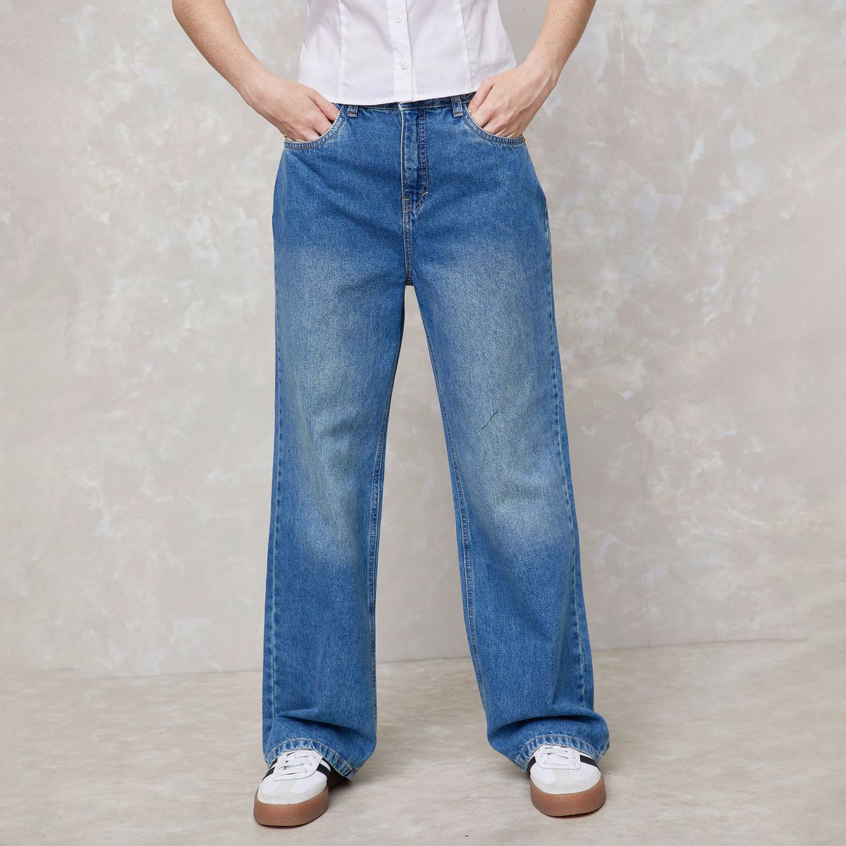 SYBILLA - Jeans Baggy Tiro Medio Mujer Sybilla