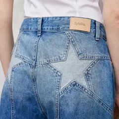 SYBILLA - Jeans Baggy Tiro Medio Mujer