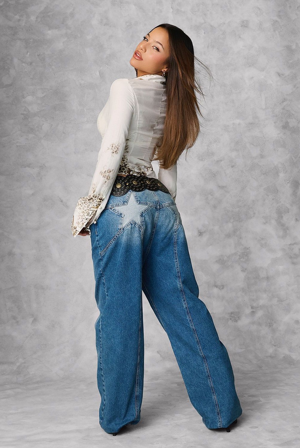 SYBILLA - Jeans Baggy Tiro Medio Mujer Sybilla