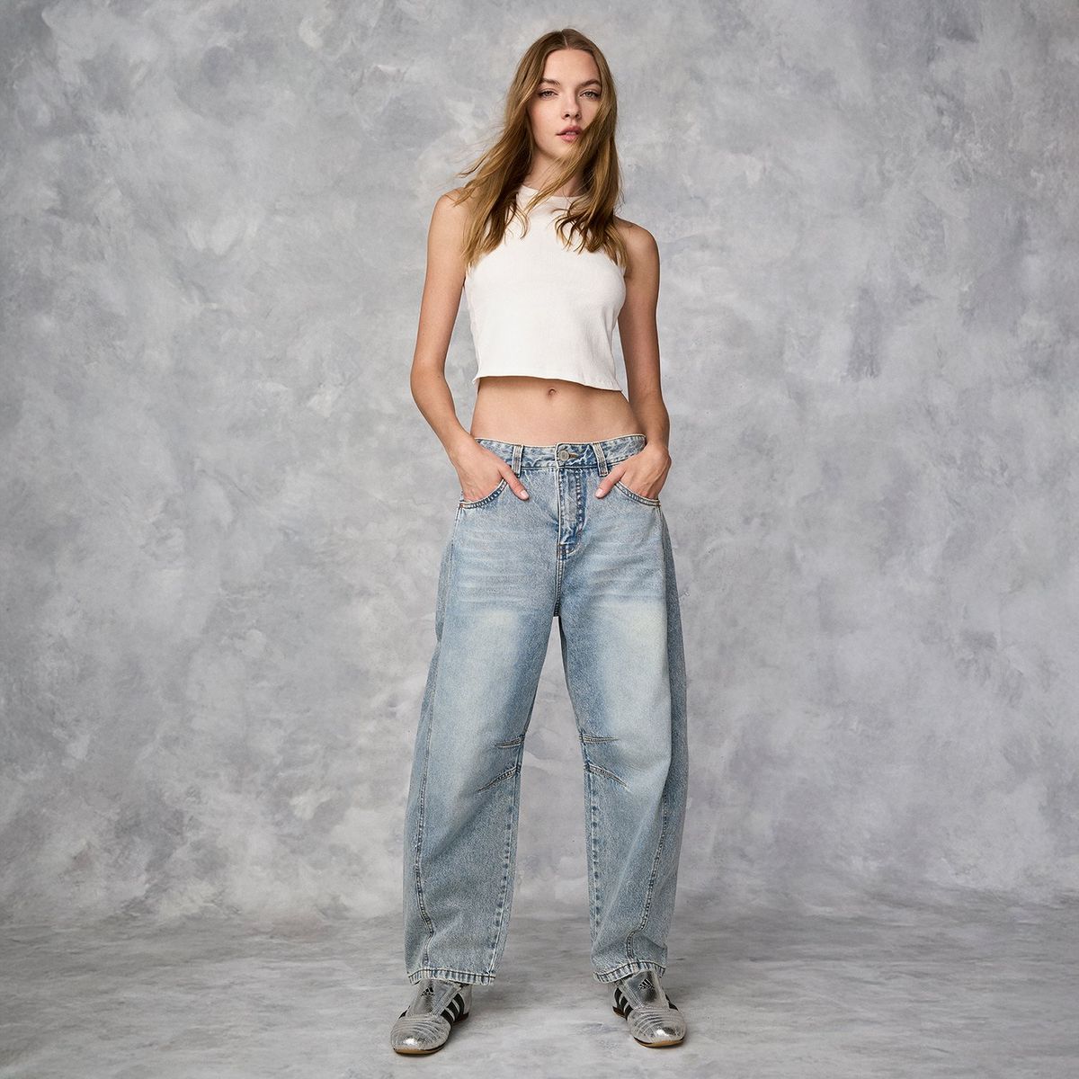 SYBILLA - Jeans Balloon Tiro Medio Mujer Sybilla