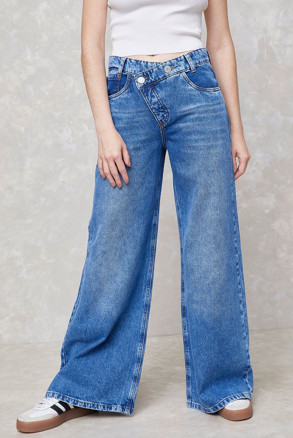 SYBILLA - Jeans Wide Leg Tiro Medio Mujer Sybilla