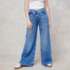 SYBILLA - Jeans Wide Leg Tiro Medio Mujer