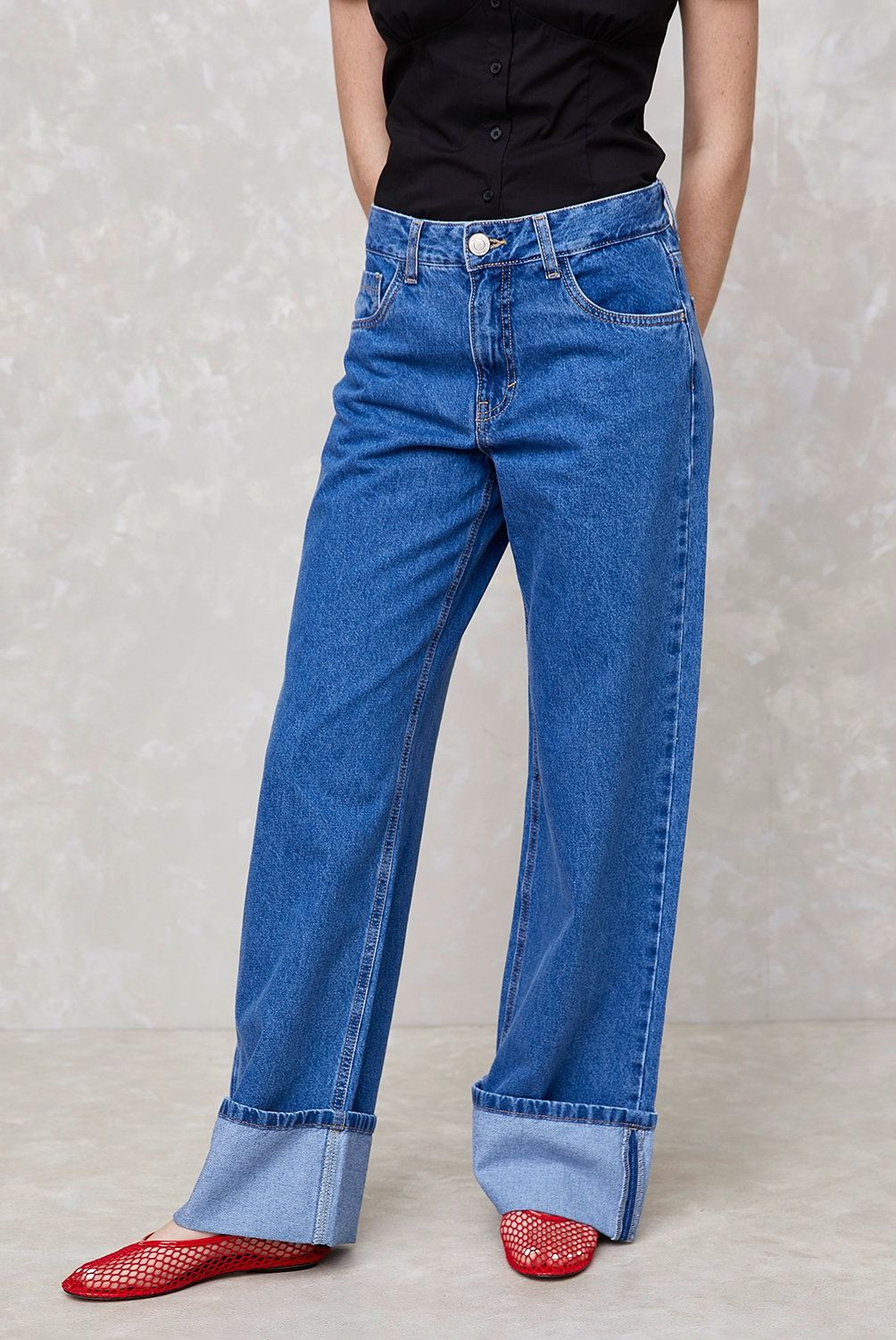 SYBILLA - Jeans Baggy Tiro Medio Mujer Sybilla Algodón