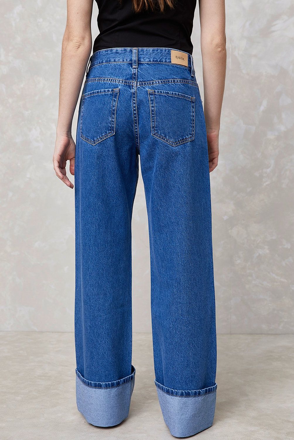SYBILLA - Jeans Baggy Tiro Medio Mujer Sybilla Algodón