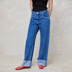 SYBILLA - Jeans Baggy Tiro Medio Mujer