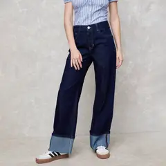 SYBILLA - Jeans Baggy Tiro Medio Mujer Algodón