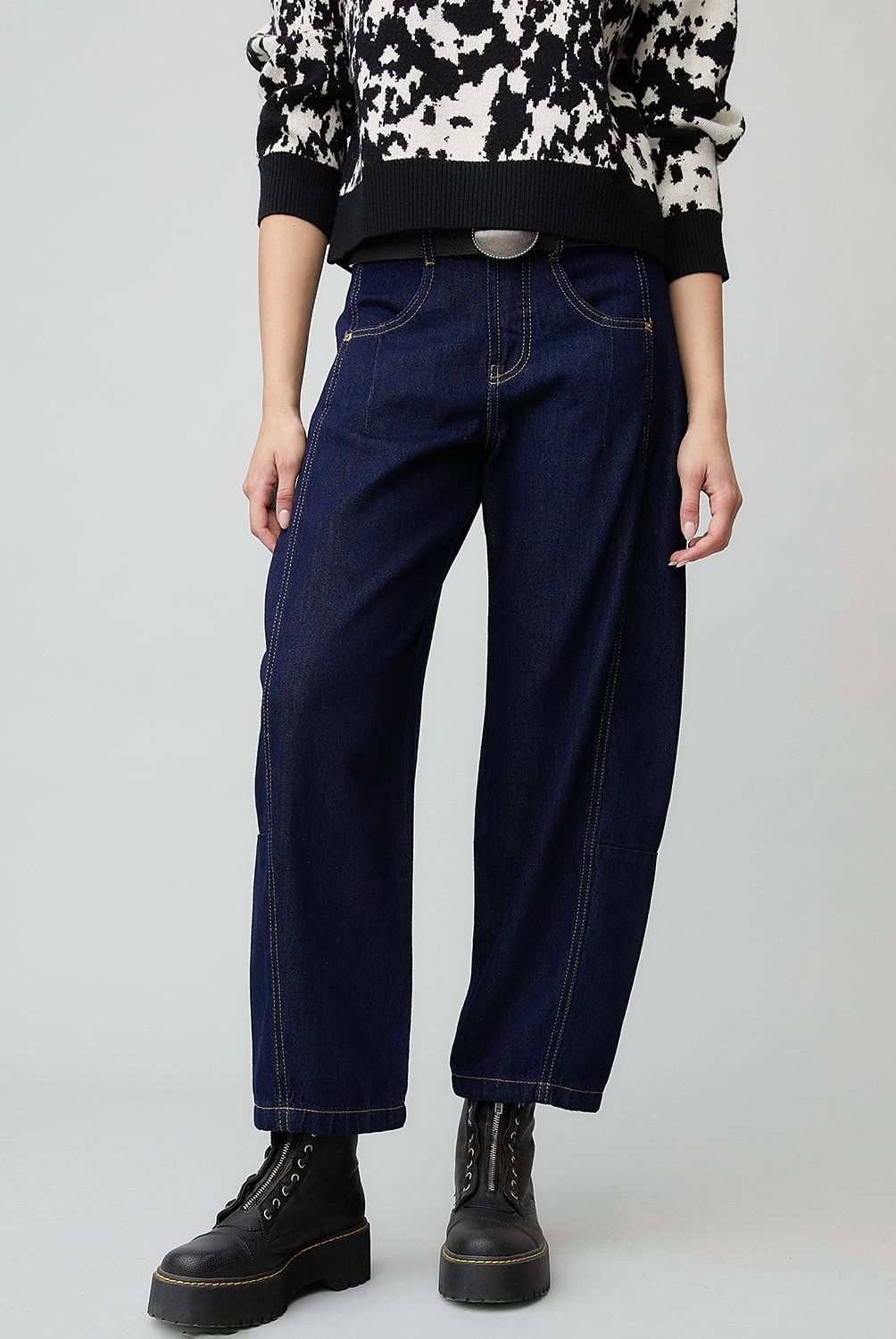 AMERICANINO - Jeans Baggy Tiro Medio Mujer Americanino