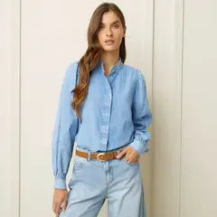 BASEMENT - Blusa Manga Larga Algodón Mujer