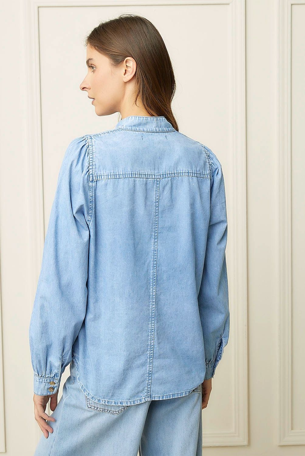 BASEMENT - Blusa Manga Larga Algodón Mujer Basement