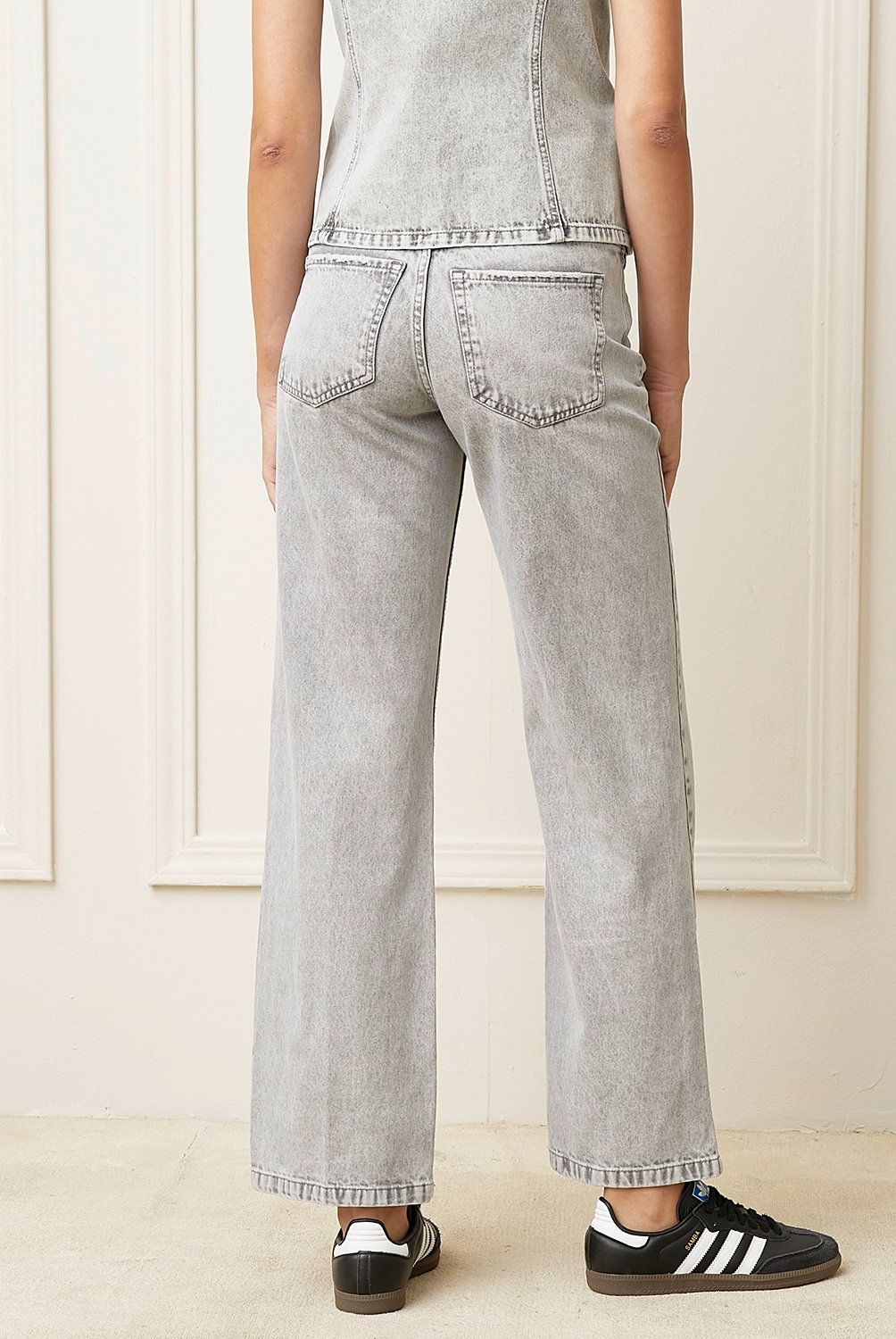 BASEMENT - Jeans Straight Tiro Medio Mujer Basement