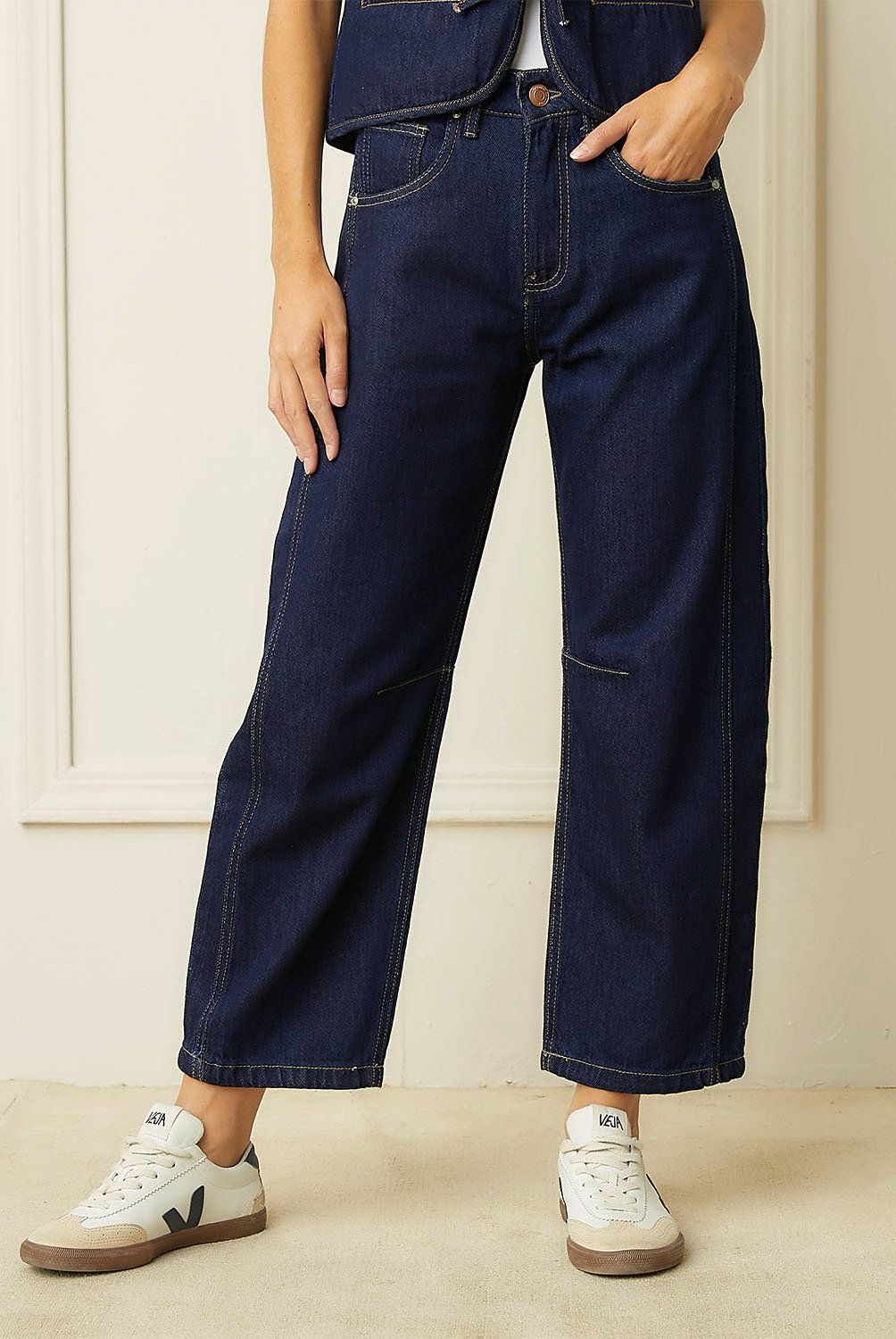 BASEMENT - Jeans Baggy Tiro Medio Mujer Basement