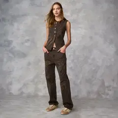 SYBILLA - Jeans Straight Tiro Medio Mujer