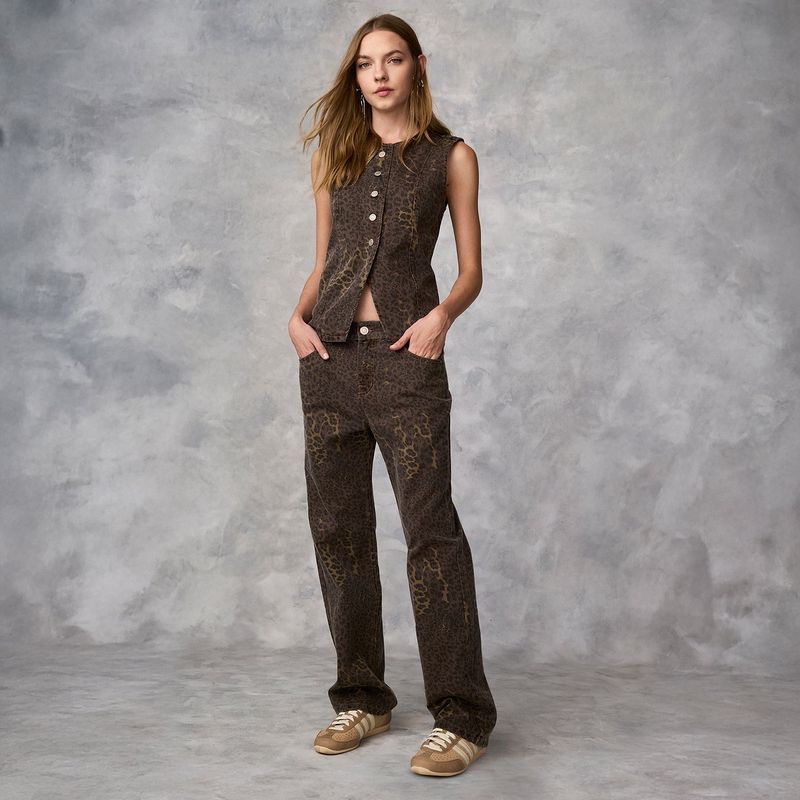 SYBILLA - Jeans Straight Tiro Medio Mujer Sybilla