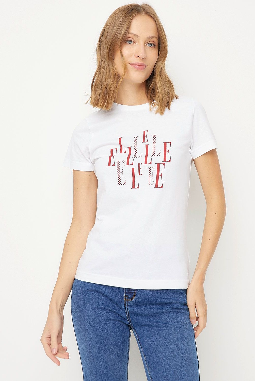 ELLE - Polera Algodón Manga Corta Mujer Elle