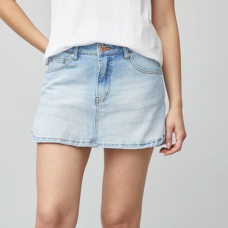 AMERICANINO - Falda Denim Mujer Americanino Tiro Medio Liso