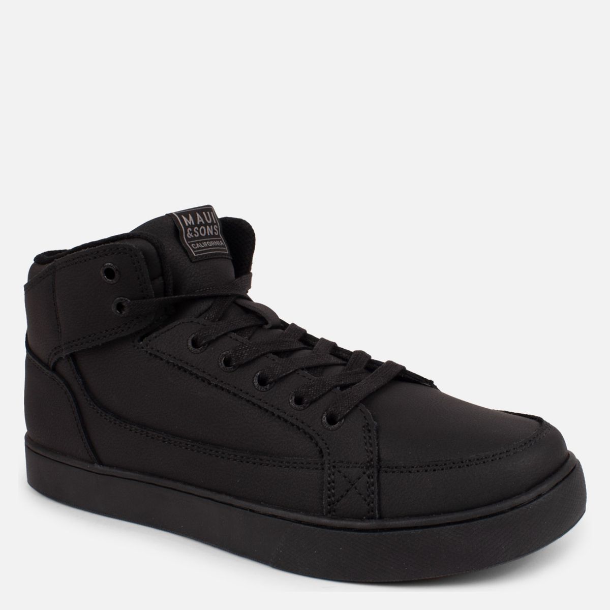 MAUI AND SONS - Zapatilla Escolar Niño Cuero Negro Maui And Sons