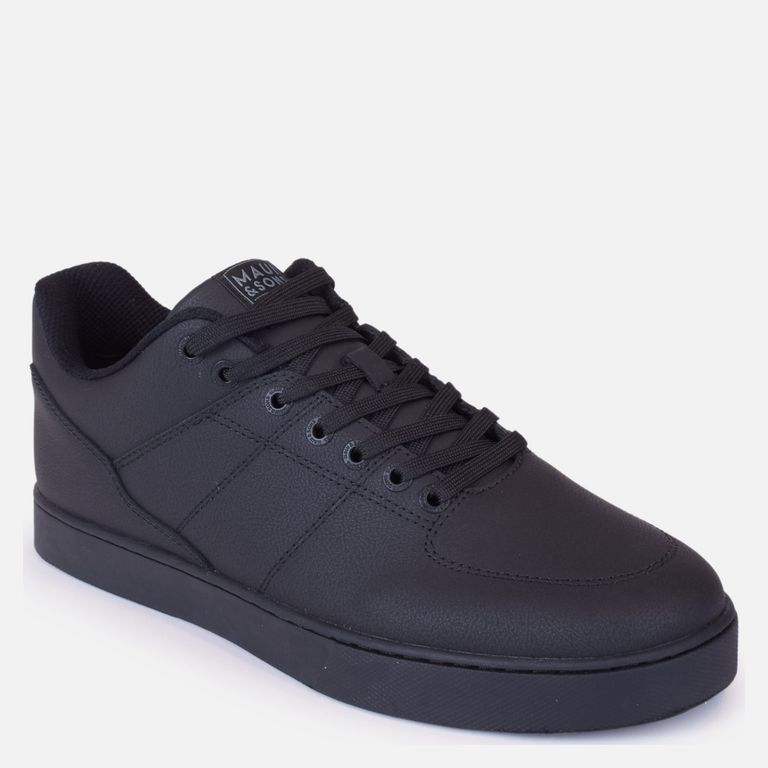 Zapatilla Escolar Niño Cuero Negro