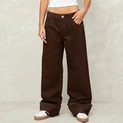 SYBILLA - Jeans Baggy Tiro Medio Mujer Algodón