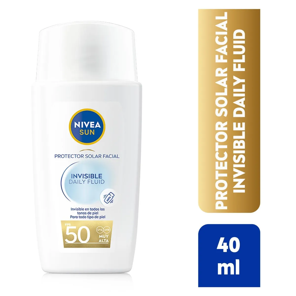 NIVEA - Crema Protectora Solar Facial Invisible Fps50 Hidrante Nivea