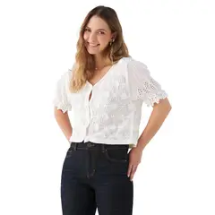 ESPRIT - Blusa Manga Corta Algodón Mujer
