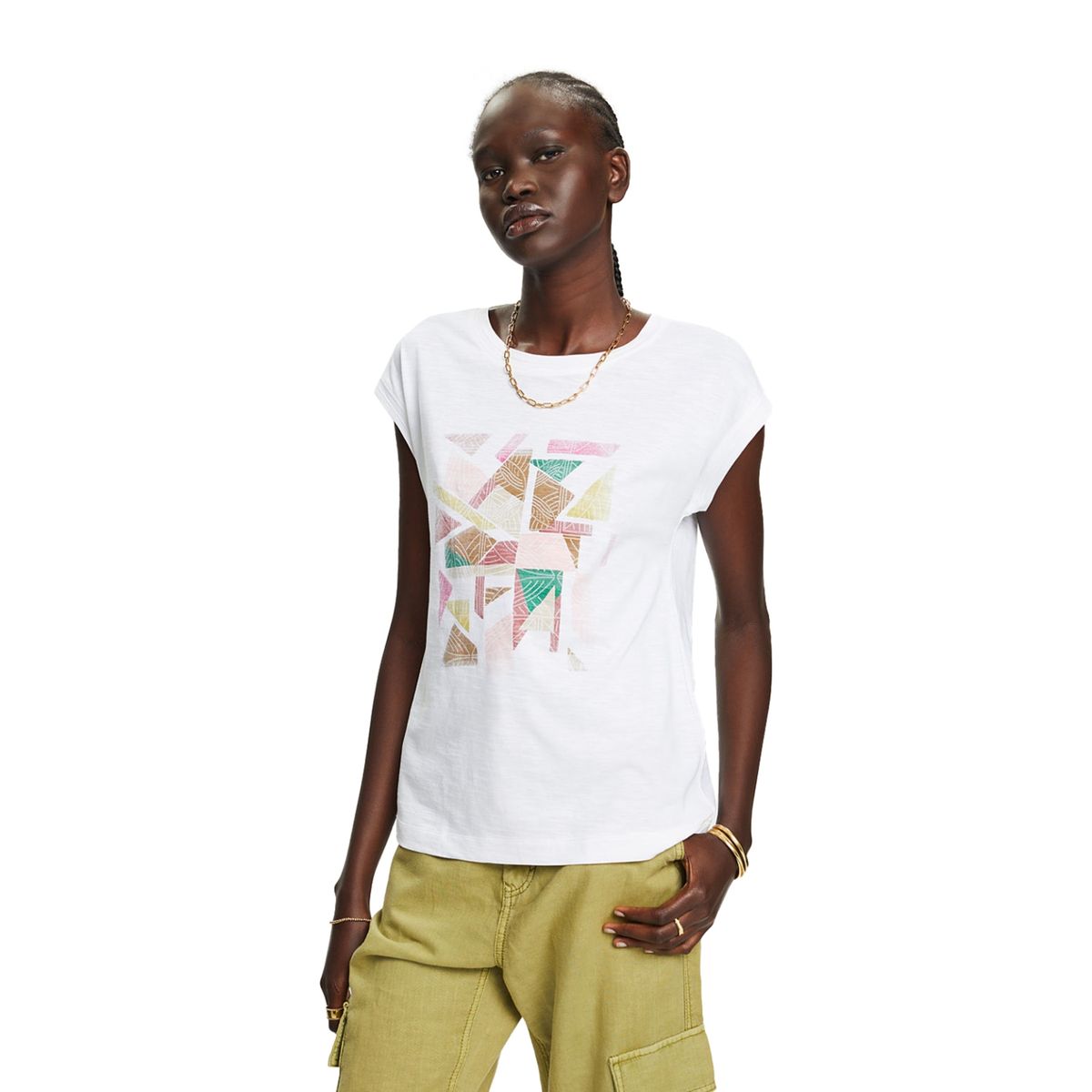 ESPRIT - Polera Manga Corta Algodón Mujer Esprit