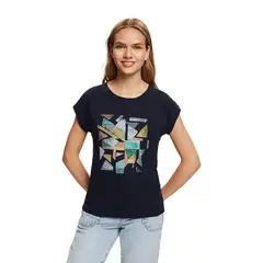 ESPRIT - Polera Manga Corta Algodón Mujer