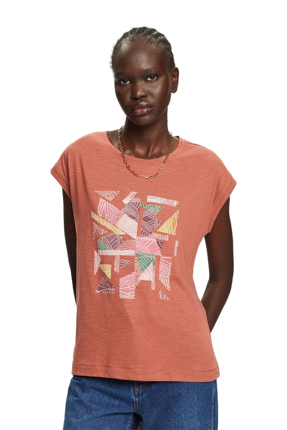 ESPRIT - Polera Manga Corta Algodón Mujer Esprit