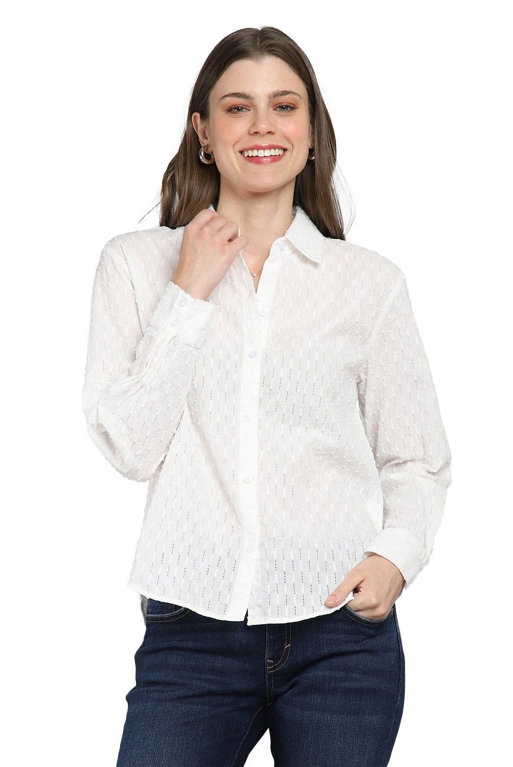 ESPRIT - Blusa Manga Larga Algodón Mujer Esprit