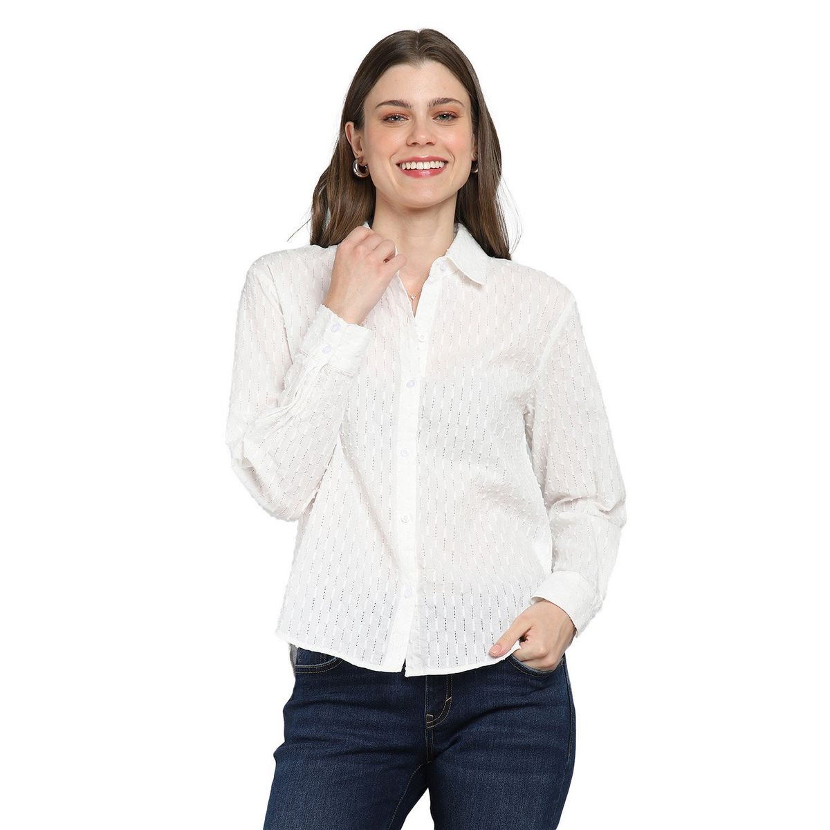 ESPRIT - Blusa Manga Larga Algodón Mujer Esprit