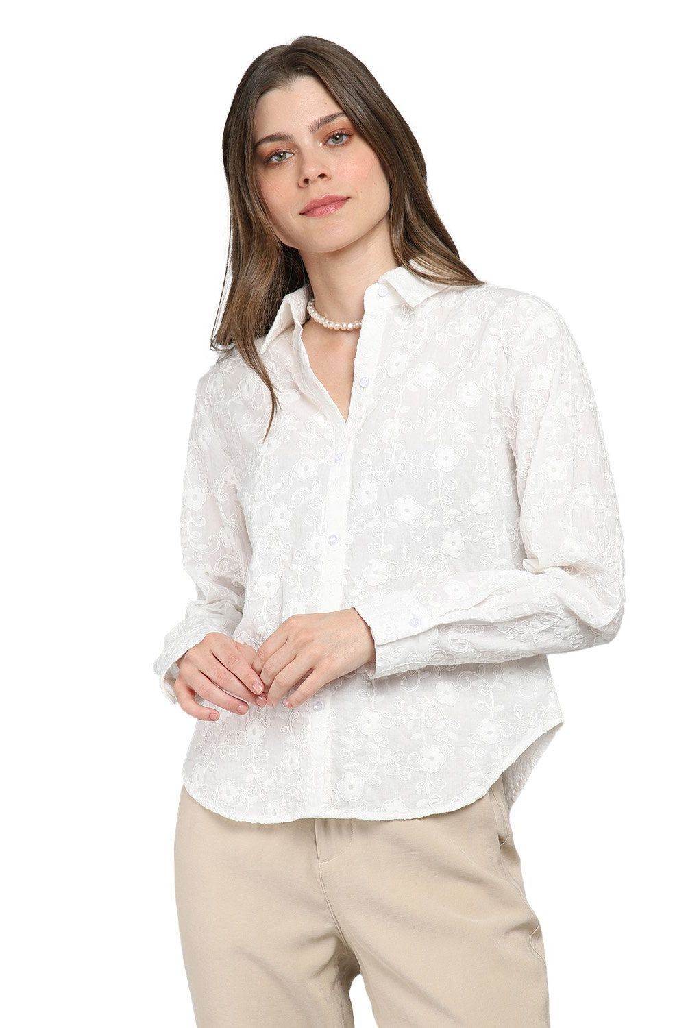 ESPRIT - Blusa Manga Larga Algodón Mujer Esprit