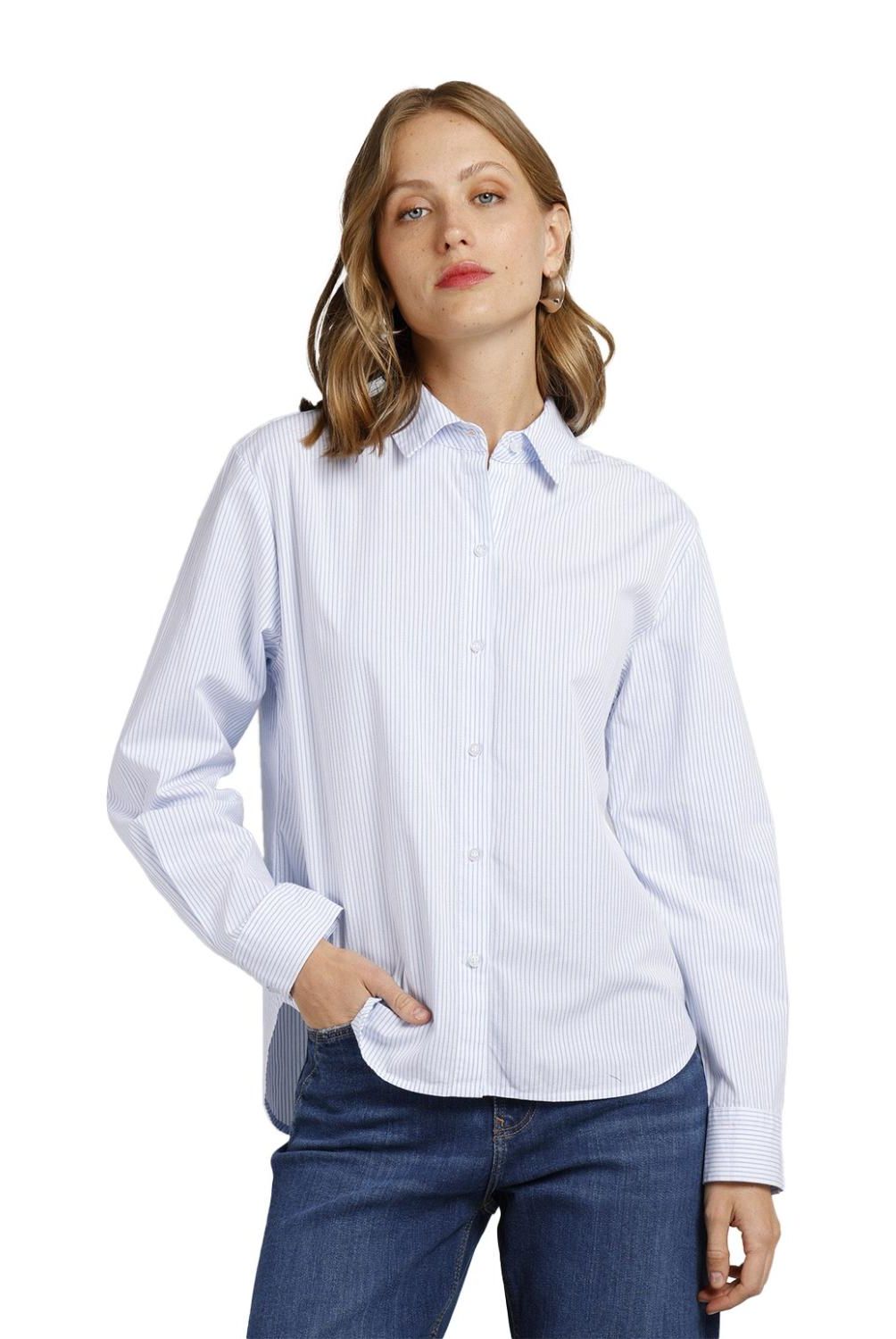 ESPRIT - Blusa Manga Larga Algodón Mujer Esprit