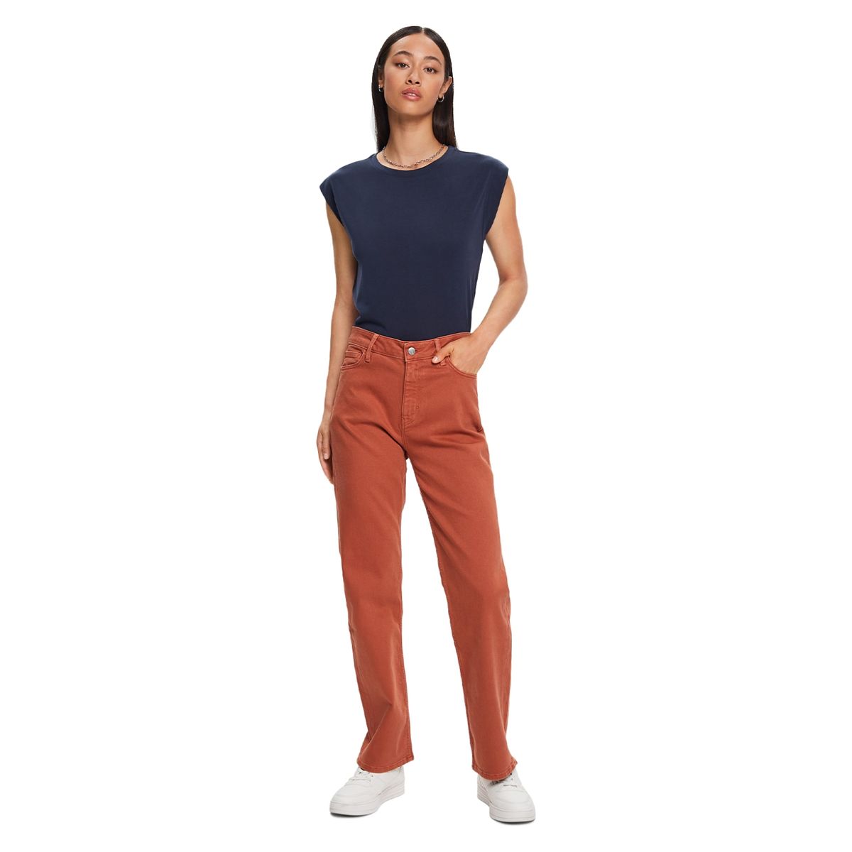 ESPRIT - Pantalón Slim Tiro Medio Mujer Esprit