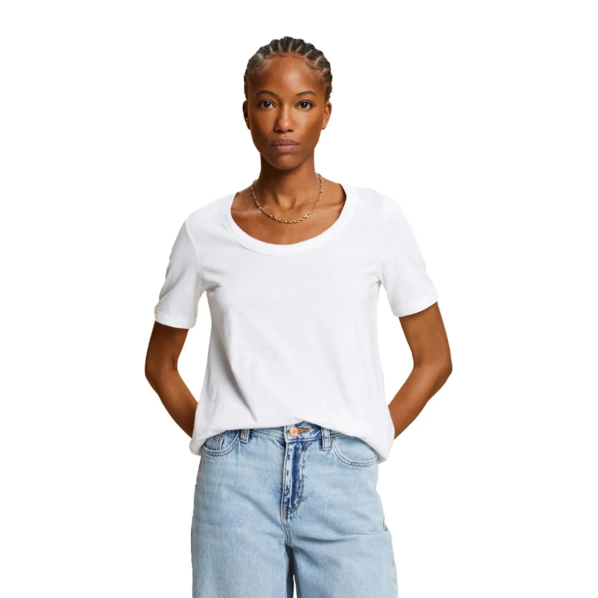 ESPRIT - Polera Manga Corta Algodón Mujer Esprit