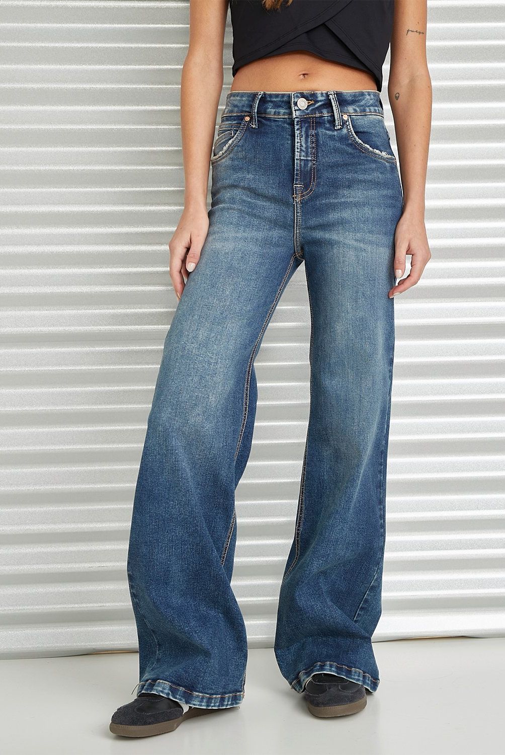 AMERICANINO - Jeans Wide Leg Tiro Medio Mujer Americanino