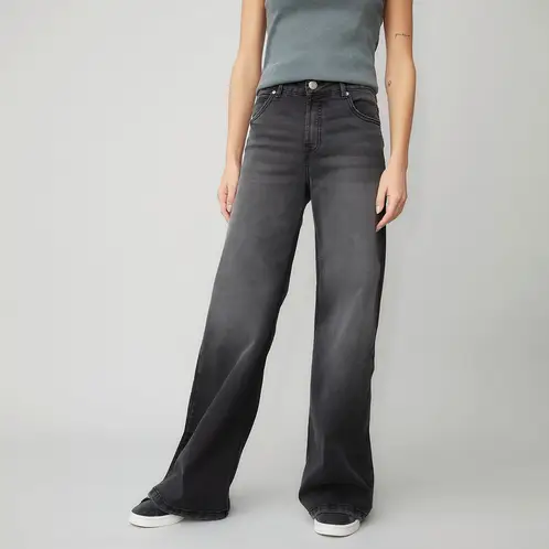 AMERICANINO - Jeans Wide Leg Tiro Medio Mujer