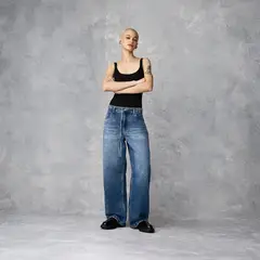 AMERICANINO - Jeans Baggy Tiro Medio Mujer