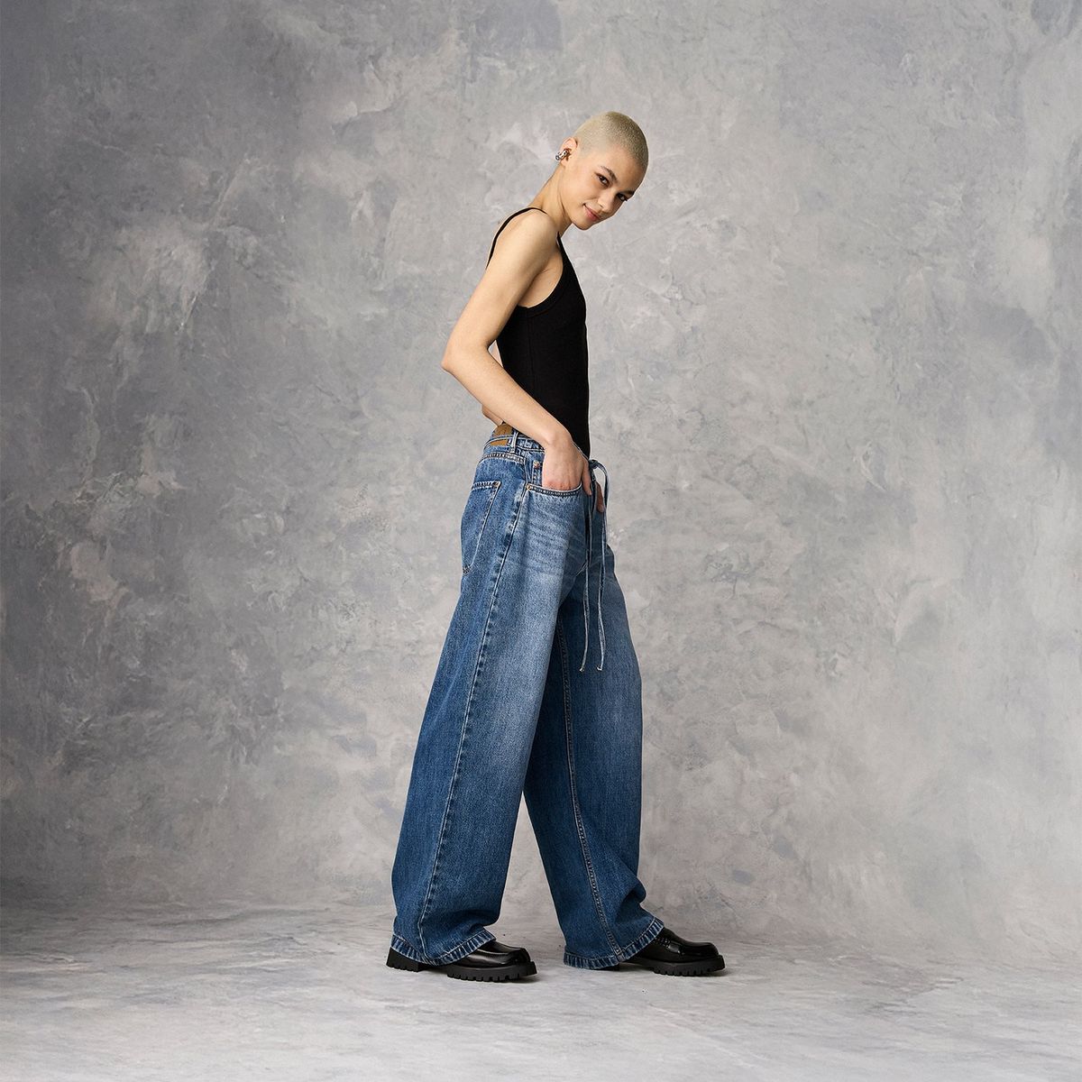 AMERICANINO - Jeans Baggy Mujer Americanino Tiro Medio