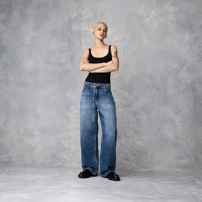 AMERICANINO - Jeans Baggy Mujer Americanino Tiro Medio