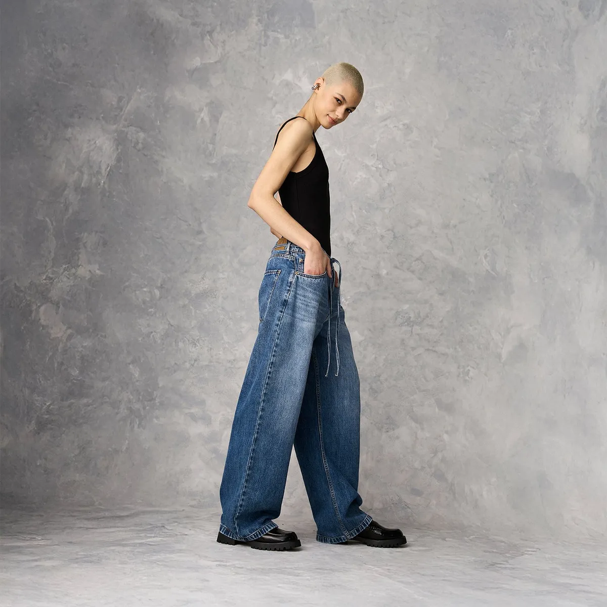 AMERICANINO - Jeans Baggy Mujer Americanino Tiro Medio