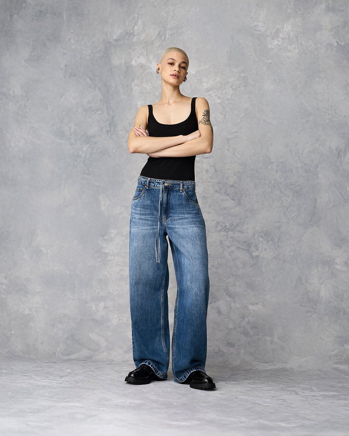 Pantalones Baggy Pantalones De Mezclilla Para Mujer Tiro Alto