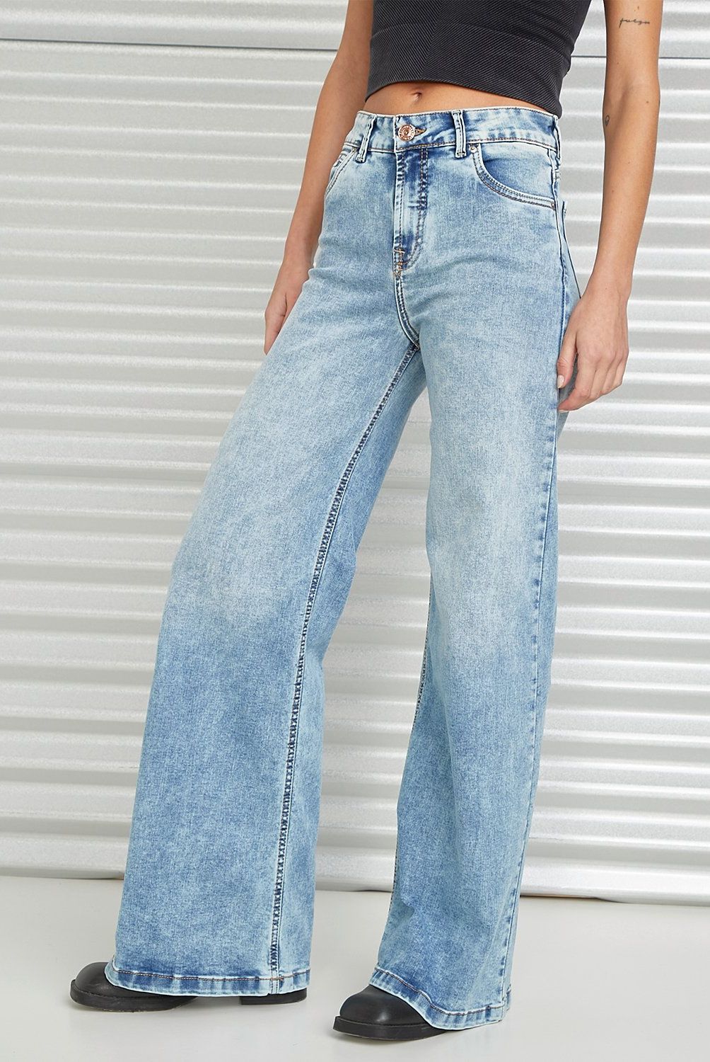 AMERICANINO - Jeans Wide Leg Tiro Medio Mujer Americanino