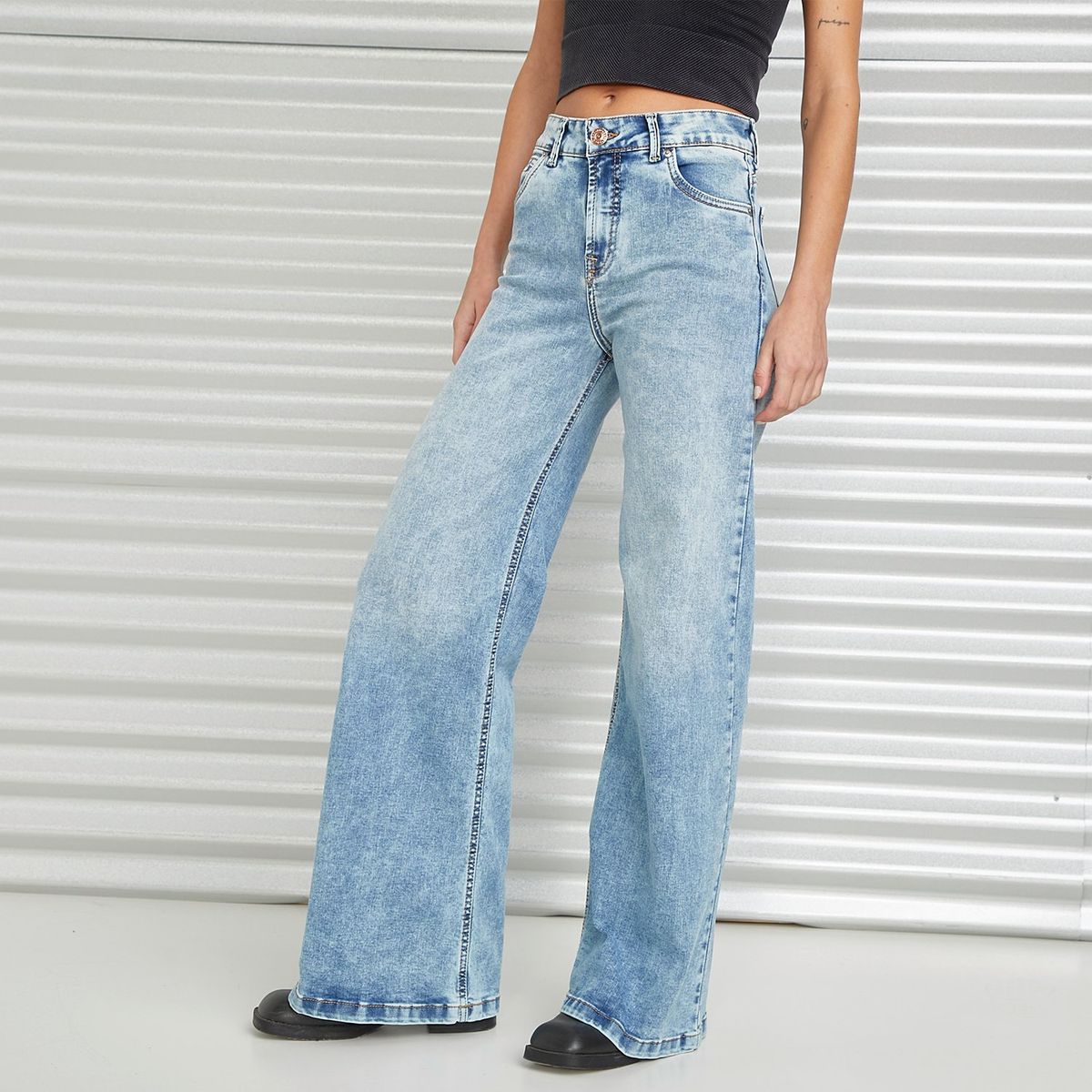 AMERICANINO - Jeans Wide Leg Tiro Medio Mujer Americanino