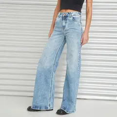 AMERICANINO - Jeans Wide Leg Tiro Medio Mujer