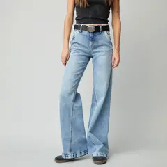 AMERICANINO - Jeans Wide Leg Tiro Medio Mujer