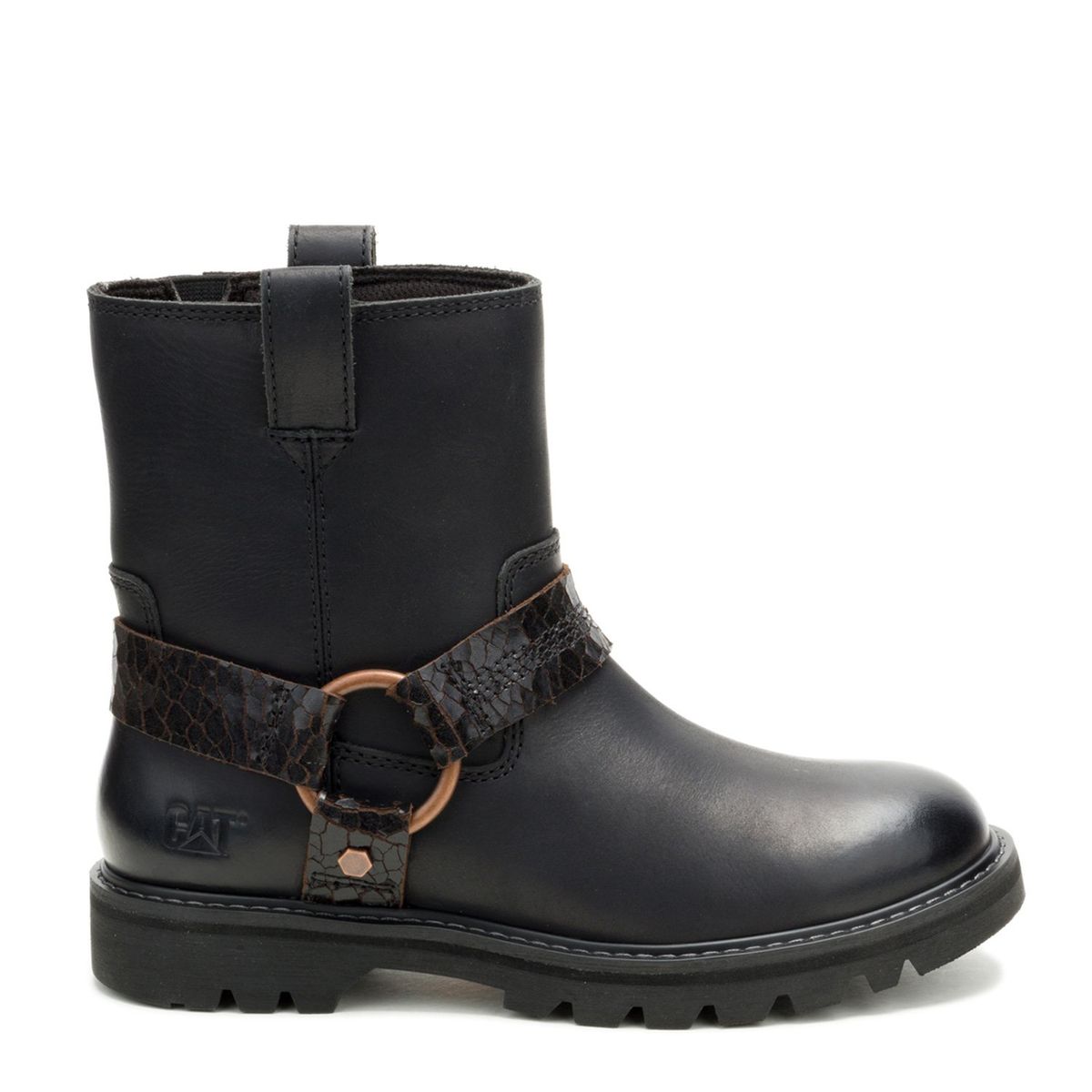 CAT - Botín Mujer Cuero Negro Cat