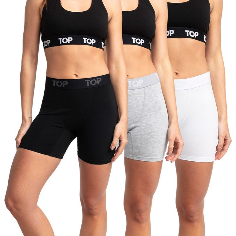 Pack de 3 Calzones Boxers Medio Algodón Mujer