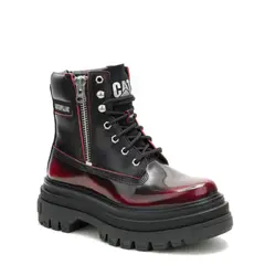 CAT - Botín Mujer Cuero Rojo