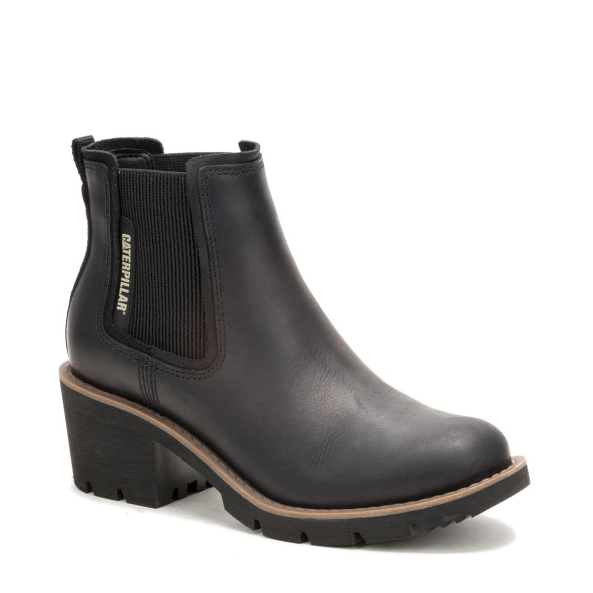 CAT - Botín Mujer Cuero Negro Cat