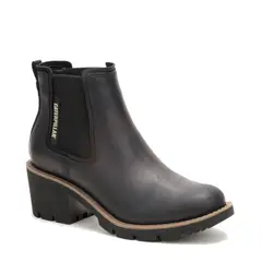 CAT - Botín Mujer Cuero Negro